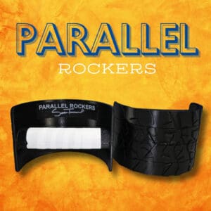 Parallel Rockers product on orange background.