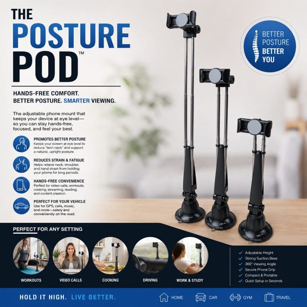 Three adjustable phone holders with suction bases